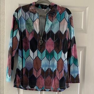Geometric Multicolor Women's Top